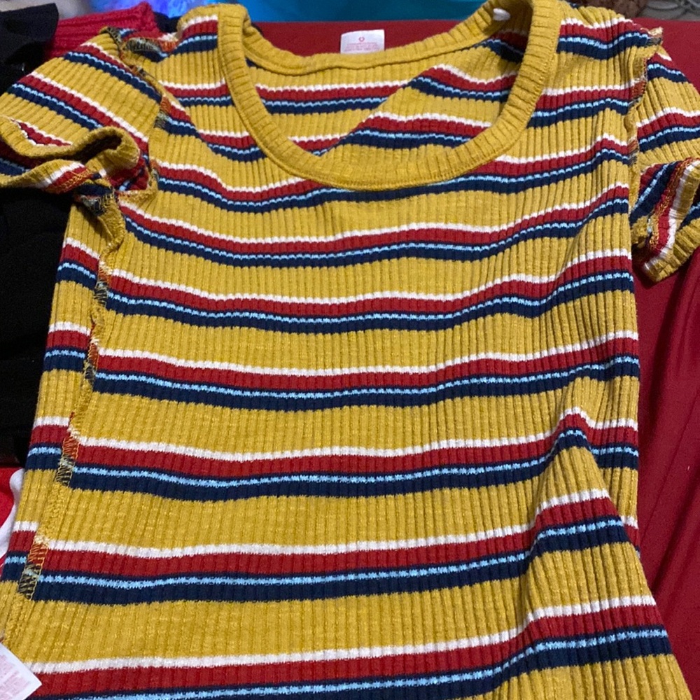 Yellow red and blue along with white striped shirt from nobo large 11-13